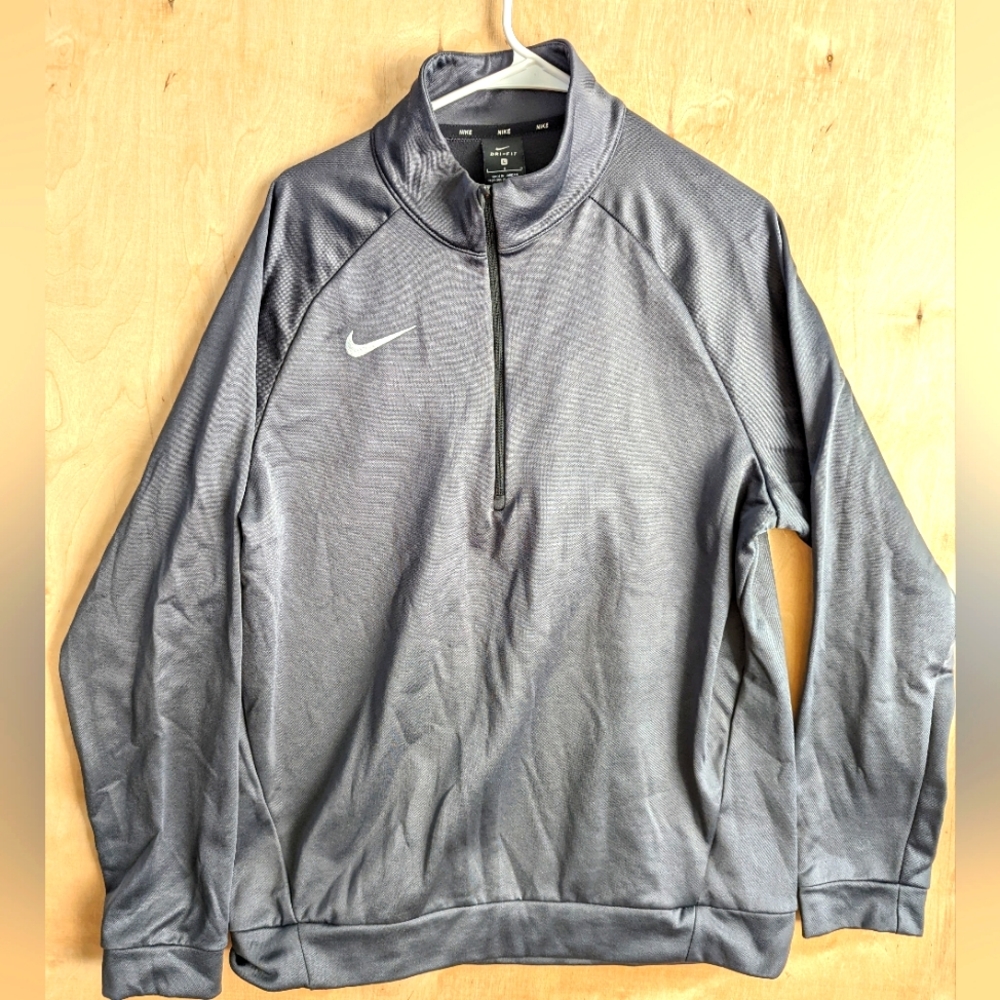 Nike Therma Dri Fit 1/4 Quarter Zip Pullover Jacket Men's Large Gray 4.531